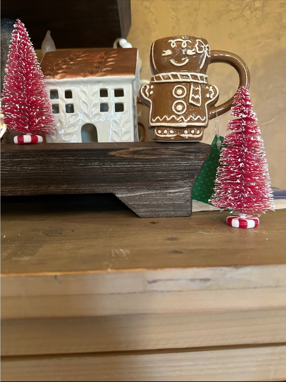 3 Inch Tall Gingerbread Mug Holiday Ceramic Mug - Brown